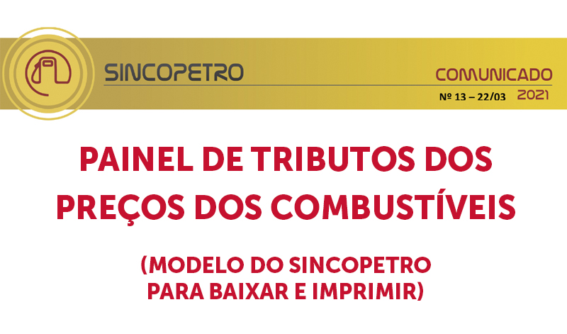 banner 16 PAINEIS - PAINEL DE TRIBUTOS DOS PREÇOS DOS COMBUSTÍVEIS