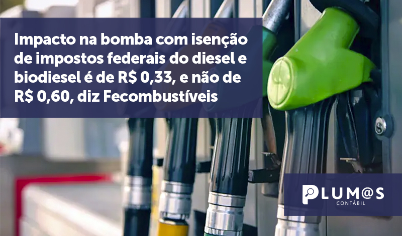 banner 07 Impacto na bomba - Impacto na bomba com isenção de impostos federais do diesel e biodiesel é de R$ 0,33, e não de R$ 0,60, diz Fecombustíveis