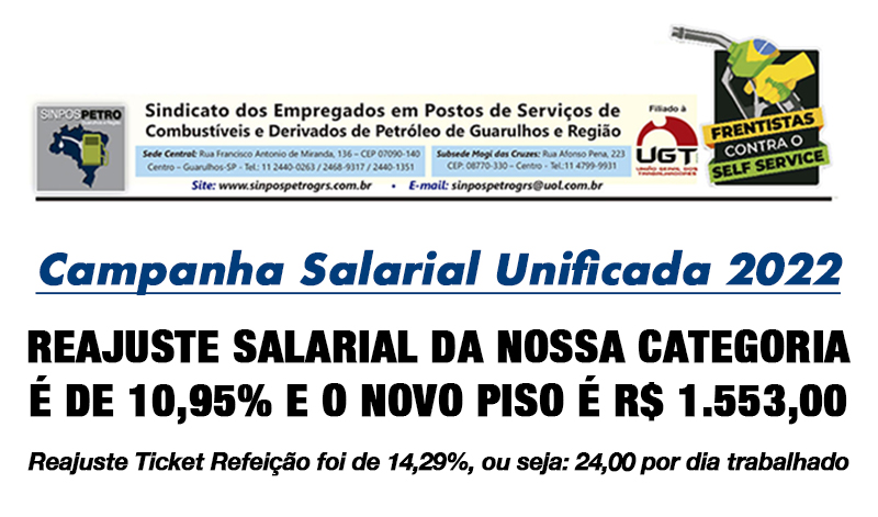 banner 16 convenção guarulhos - Acordo Coletivo entre Entidades Sindicais – Empregados Postos de Serviços e Comb. de Guarulhos e Região