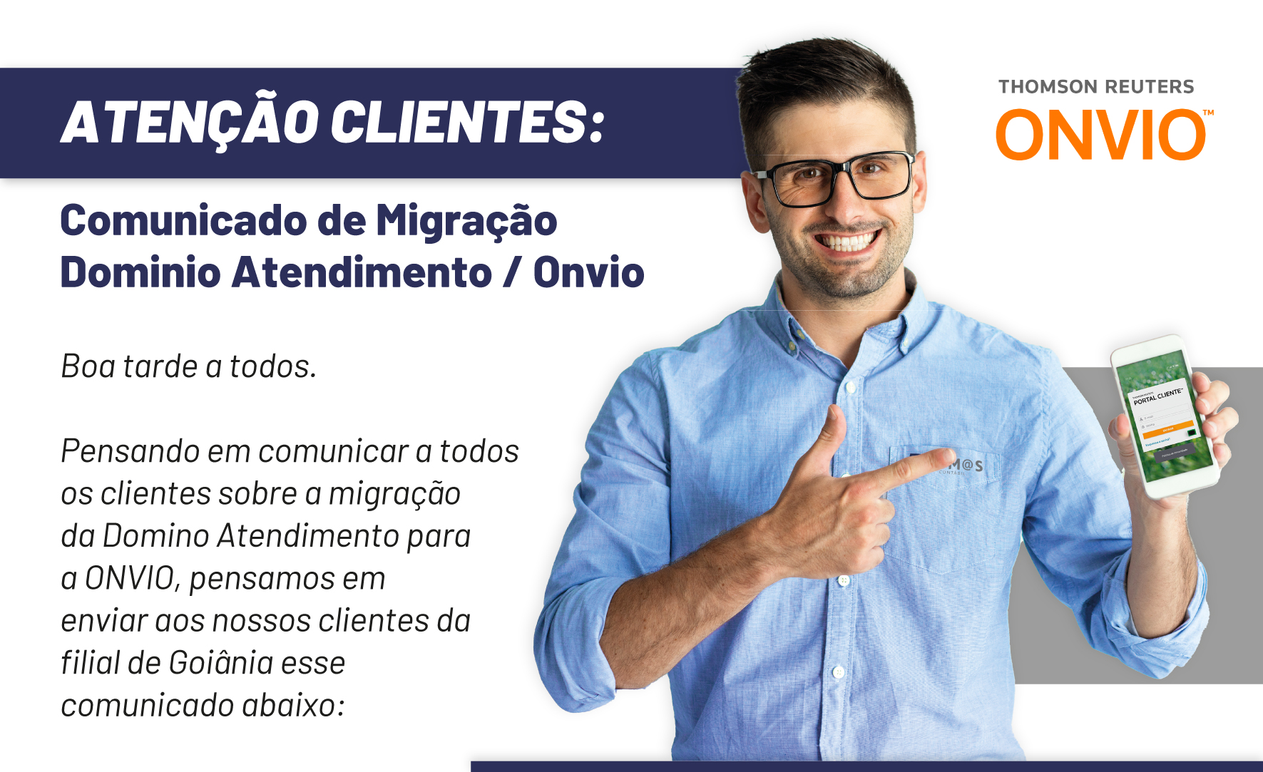 Comunicado Onvio - GO - ATENÇÃO CLIENTES: Comunicado de Migração – Domínio Atendimento – Onvio – Plumas Contábil ?