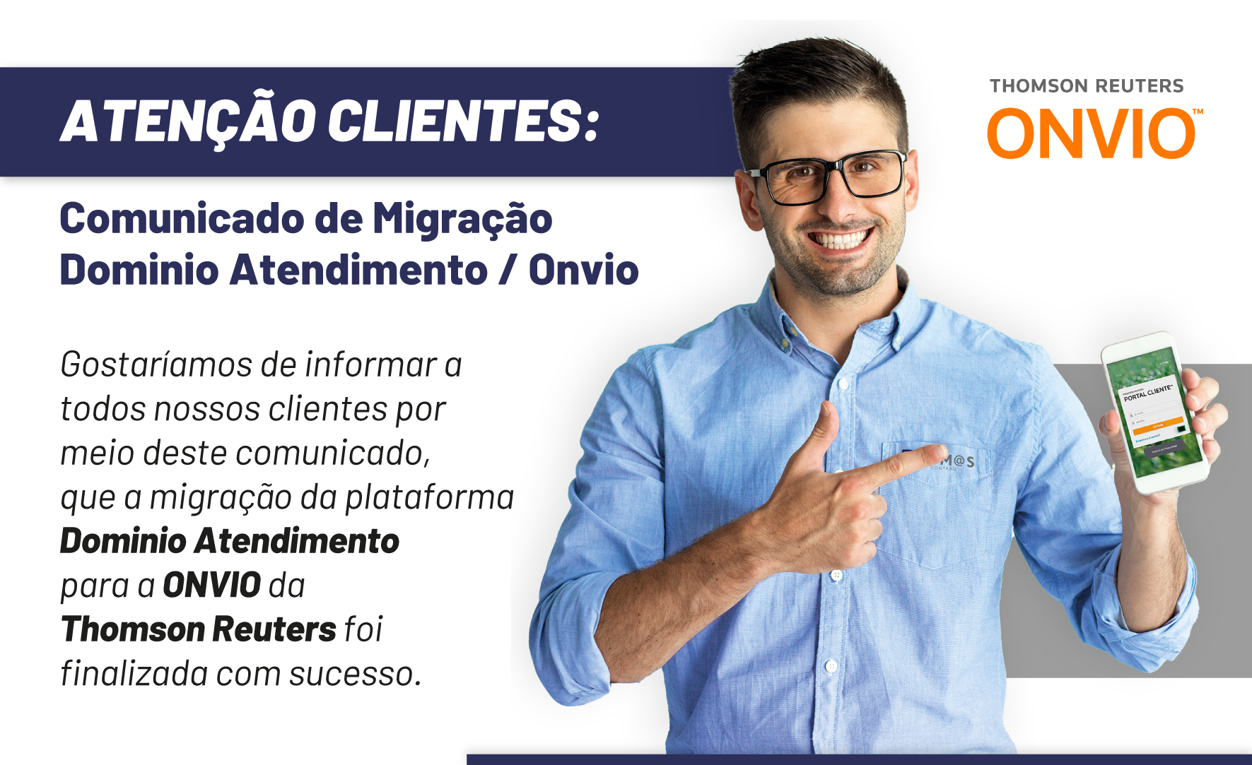 Comunicado Onvio2 - ATENÇÃO CLIENTES: MIGRAÇÃO – DOMÍNIO ATENDIMENTO – ONVIO – Plumas Contábil ?