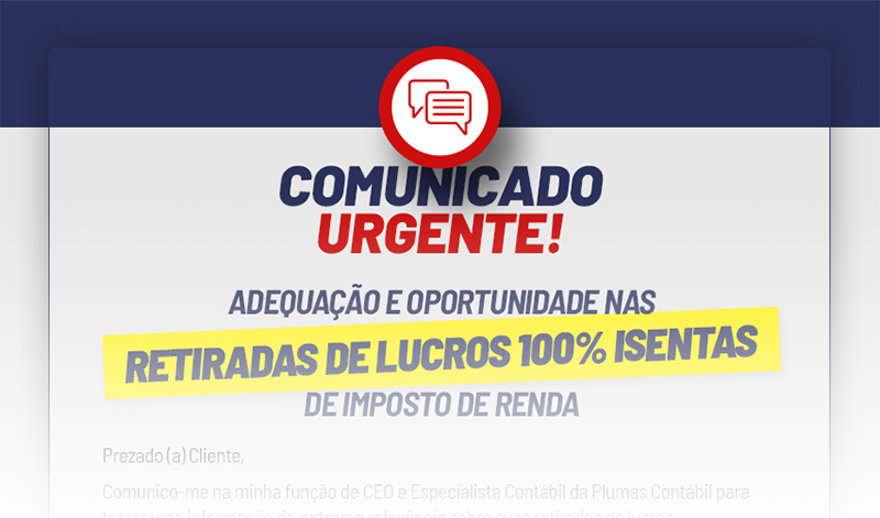 banner 10 LUCROS100 copiar - Adequação e Oportunidade nas Retiradas de Lucros 100% Isentas de Imposto de Renda – Plumas Contábil 🔎