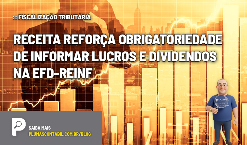Receita reforça obrigatoriedade de informar lucros e dividendos na EFD-Reinf - :: FISCALIZAÇÃO TRIBUTÁRIA – Receita reforça obrigatoriedade de informar lucros e dividendos na EFD-Reinf